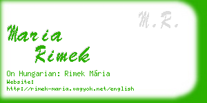 maria rimek business card